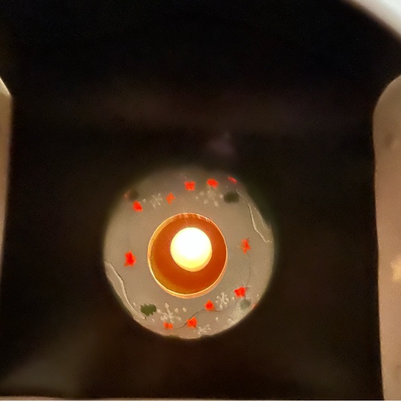 Vntge Candle Holding Glow Dome Christmas Santa & Train. Ceramic 2 Piece - Picture 8 of 16